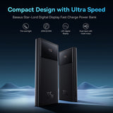 Baterie externa Baseus Star-Lord (PPXJ100001), 2x USB, Type-C, Micro-USB, 22.5W, 10000mAh, Cable Type-C, 3A, 30cm, negru
