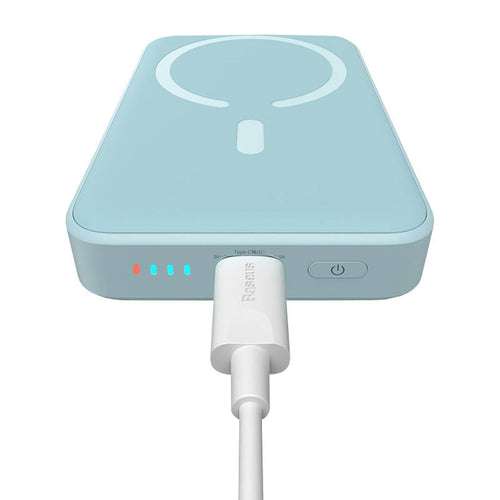 Baterie Externa Baseus Magnetic Mini (PPCX110103), USB-C, MagSafe, 10000mAh, 20W, cu Cable Type-C, 3A, 30cm, Bleu