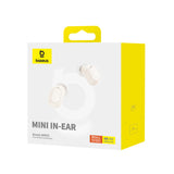 Casti wireless Baseus Bowie WM02 (NGTW370202), Bluetooth 5.3, TWS, In-ear, cu Microfon, alb