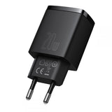 Incarcator retea Baseus Compact (Ccxj-B01), USB-C, PD, 20W, USB-A, QC, 3A, negru