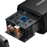Incarcator retea Baseus Compact (Ccxj-B01), USB-C, PD, 20W, USB-A, QC, 3A, negru