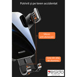Suport auto Yesido Suport auto (C87), Gravity Prindere pentru Grila ventilatie, negru