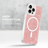 Husa pentru iPhone 15 Pro, Techsuit Sparkly Glitter MagSafe, alb