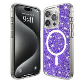 Husa pentru iPhone 15 Pro, Techsuit Sparkly Glitter MagSafe, alb