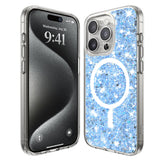Husa pentru iPhone 15 Pro, Techsuit Sparkly Glitter MagSafe, alb