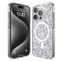 Husa pentru iPhone 15 Pro, Techsuit Sparkly Glitter MagSafe, alb
