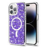 Husa pentru iPhone 14 Pro, Techsuit Sparkly Glitter MagSafe, alb