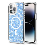 Husa pentru iPhone 14 Pro, Techsuit Sparkly Glitter MagSafe, alb