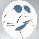 Ochelari de soare Techsuit Sunglasses (3025), polarizati, UV400, albastru;auriu