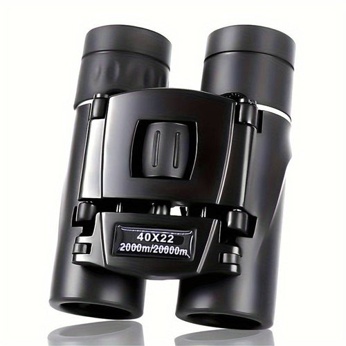 Techsuit Small Compact Binocular (BN2), pentru Hunting, Camping, Waterproof, High Powered, portabil, pliabil, 40x22, Negru