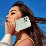 Husa pentru Xiaomi Redmi Note 13 Pro 4G, Techsuit Sparkly Glitter, alb