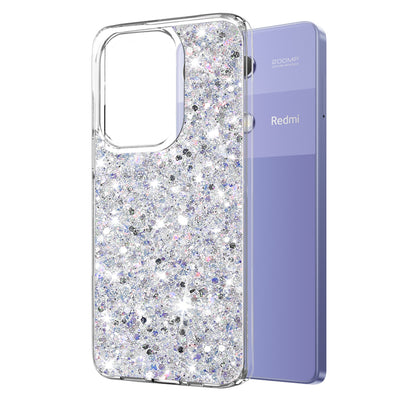 Husa pentru Xiaomi Redmi Note 13 Pro 4G, Techsuit Sparkly Glitter, alb