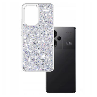Husa pentru Xiaomi Redmi Note 13 Pro+ 5G, Techsuit Sparkly Glitter, alb