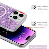 Husa pentru iPhone 16 Pro Max, Techsuit Sparkly Glitter MagSafe, alb