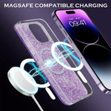 Husa pentru iPhone 16 Pro, Techsuit Sparkly Glitter MagSafe, alb