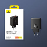 Incarcator retea Baseus Cube Pro (P10152301113-00), Incarcare rapidar, 2x Type-C, USB, 65W, negru