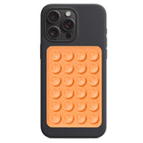 Suport de birou Techsuit Suport telefon (SO-PAD), Suction Pad pentru Selfies, Silicon, Adhesive Mount, Rectangular Shape, oranj