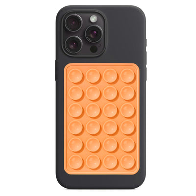 Suport de birou Techsuit Suport telefon (SO-PAD), Suction Pad pentru Selfies, Silicon, Adhesive Mount, Rectangular Shape, oranj
