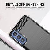 Husa pentru Samsung Galaxy S21 FE 5G, Techsuit Carbon Silicone, negru