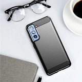 Husa pentru Samsung Galaxy S21 FE 5G, Techsuit Carbon Silicone, negru