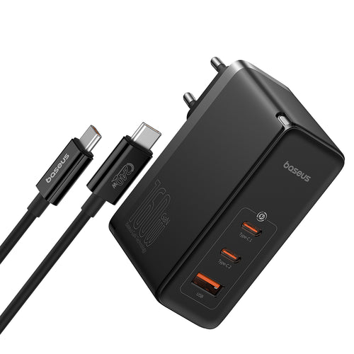 Incarcator retea Baseus GaN5 Pro Digital (P10110825113-00), Type-C Cable Included, Incarcare rapidar, 2xType-C, USB, 160W, 240W, negru
