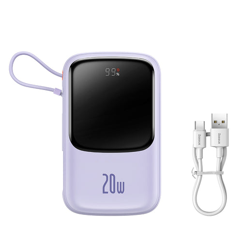 Baterie Externa Baseus Qpow Pro (PPQD030005), Lightning, Type-C, USB, 20000mAh, 20W, cu Cable USB-C, Lightning, 3A, Mov