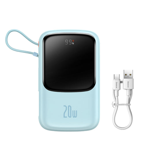 Baterie Externa Baseus Qpow Pro (PPQD030003), Lightning, Type-C, USB, 20000mAh, 20W, cu Cable USB-C, Lightning, 3A