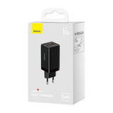 Incarcator retea Baseus GaN5 Pro (CCGP120201), Type-C Cable Included, Incarcare rapida, 2xType-C, USB, 65W, 100W, 1m, negru