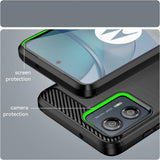 Husa pentru Motorola Moto G85, Techsuit Carbon Silicone, albastru