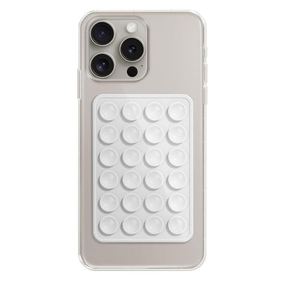 Suport de birou Techsuit Suport telefon (SW-PAD), Suction Pad pentru Selfies, Silicon, Adhesive Mount, Rectangular Shape, alb