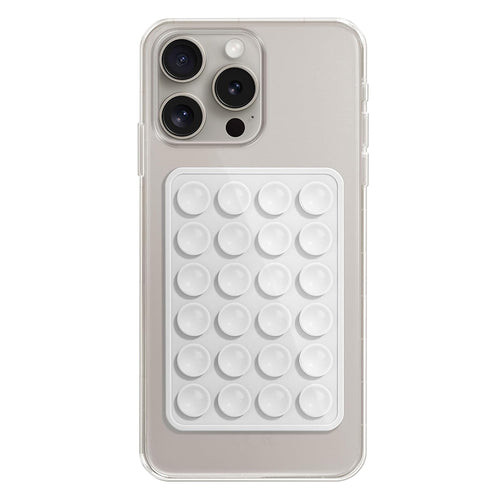 Suport de birou Techsuit Suport telefon (SW-PAD), Suction Pad pentru Selfies, Silicon, Adhesive Mount, Rectangular Shape, alb