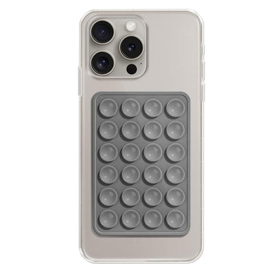 Suport de birou Techsuit Suport telefon (ST-PAD), Suction Pad pentru Selfies, Silicon, Adhesive Mount, Rectangular Shape, gri