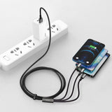 Cablu Baseus de date Tugsten Auriu 3in1 (Camltwj-01), USB to Type-C, Lightning, Micro-USB 3.5A, 1.5m, negru