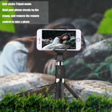 Selfie stick Techsuit (L01), Tripod Stable Mount cu Brat extensibil, Bluetooth Telecomanda, 70cm, negru