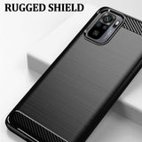 Husa pentru Xiaomi Redmi Note 10 4G, Techsuit Carbon Silicone, negru