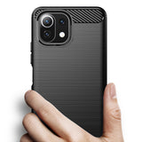 Husa pentru Xiaomi Mi 11 Lite, Techsuit Carbon Silicone, negru