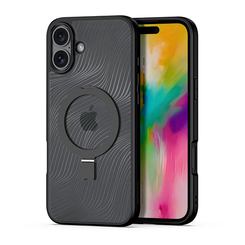 Husa pentru iPhone 16 Plus, Dux Ducis Aimo MagSafe Magnetic Stand, negru
