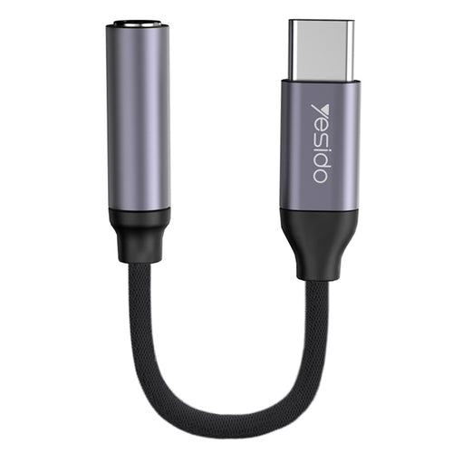 Adaptor Yesido, Audio Cable Yau19 Type-C to Jack 3 5mm Koff A3d2de, Negru