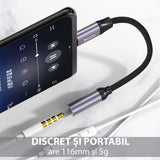 Adaptor Yesido, Audio Cable Yau19 Type-C to Jack 3 5mm Koff A3d2de, Negru