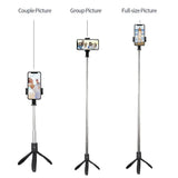 Selfie stick Techsuit (K06), Stable Tripod cu Bluetooth Telecomanda, Pliabil, 360 Rotation, 70cm, negru