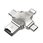 Cititor de carduri Yesido Card Reader and Adapter (GS13), MicroSD to USB, Type-C, Lightning, Micro-USB, argintiu