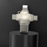 Cititor de carduri Yesido Card Reader and Adapter (GS13), MicroSD to USB, Type-C, Lightning, Micro-USB, argintiu