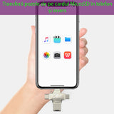 Cititor de carduri Yesido Card Reader and Adapter (GS13), MicroSD to USB, Type-C, Lightning, Micro-USB, argintiu