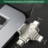 Cititor de carduri Yesido Card Reader and Adapter (GS13), MicroSD to USB, Type-C, Lightning, Micro-USB, argintiu