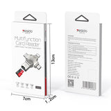 Cititor de carduri Yesido Card Reader and Adapter (GS13), MicroSD to USB, Type-C, Lightning, Micro-USB, argintiu