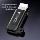 Adaptor Yesido OTG Adapter (GS05), Lightning to Micro-USB, Plug & Play, 480Mbps, Negru