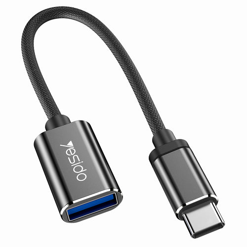 Adaptor Yesido OTG Adaptor Cablu (GS01), Type-C to USB 2.0, Plug & Play, Negru