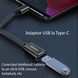 Adaptor Yesido OTG Adaptor Cablu (GS01), Type-C to USB 2.0, Plug & Play, Negru