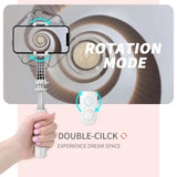 Selfie stick Techsuit Mini (L08Mini), Stable Gimbal/Tripod cu Removable Wireless Remote, 360 Rotation Head, 70cm, negru
