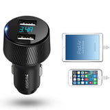 Incarcator auto Yesido Incarcator auto (Y31), 2x USB, Afisaj LED, QC 3.0, 18W, 3A, negru